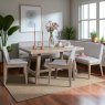 Woods Hampton 150cm Dining Table & Hampton Corner Bench LHF with 2x Chairs in Grey