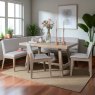 Woods Hampton 150cm Dining Table & Hampton Corner Bench RHF with 2x Chairs in Grey