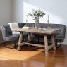 Hampton 150cm Dining Table & Frampton Corner Bench in Anthracite - RHF