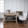 Woods Hampton 150cm Dining Table & Frampton Corner Bench in White - RHF