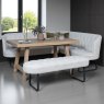 Hampton 150cm Dining Table & Frampton Corner LHF with Low Bench - White