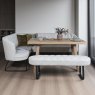 Hampton 150cm Dining Table & Frampton Corner RHF with Low Bench - White