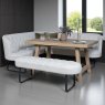 Woods Hampton 150cm Dining Table & Frampton Corner RHF with Low Bench - White