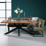 Woods Soho 200cm Dining Table with Industrial Corner Bench in Olive