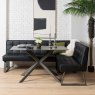 Saturn 135cm Dining Table Dark Grey & Rubix Corner Bench in Black