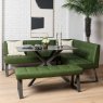 Saturn 135cm Dining Table Dark Grey & Rubix Corner Bench in Olive Green