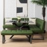 Saturn 135cm Dining Table Dark Grey & Rubix Corner Bench in Olive Green