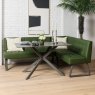Saturn 135cm Dining Table Dark Grey & Rubix Corner Bench in Olive Green