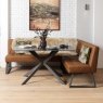 Saturn 135cm Dining Table Dark Grey & Rubix Corner Bench in Tan