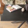 Saturn 135cm Dining Table Dark Grey & Rubix Corner Bench in Tan