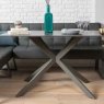 Woods Saturn 135cm Dining Table Dark Grey & Rubix Corner Bench in Grey