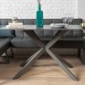Woods Saturn 135cm Dining Table Dark Grey & Rubix Corner Bench With Low Bench in Grey