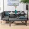 Saturn 135cm Dining Table Dark Grey & Rubix Corner Bench With Low Bench in Grey