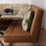 Woods Saturn 135cm Dining Table Dark Grey & Rubix Corner Bench With Low Bench in Tan