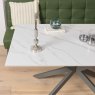 Woods Saturn 135cm Dining Table White & Rubix Corner Bench in Olive Green