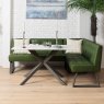 Saturn 135cm Dining Table White & Rubix Corner Bench in Olive Green