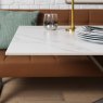 Saturn 135cm Dining Table White & Rubix Corner Bench in Tan
