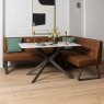 Saturn 135cm Dining Table White & Rubix Corner Bench in Tan