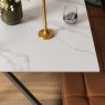 Saturn 135cm Dining Table White & Rubix Corner Bench in Tan