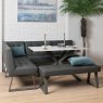 Woods Saturn 135cm Dining Table White & Rubix Corner Bench With Low Bench in Grey