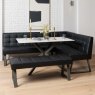 Woods Saturn 135cm Dining Table White & Rubix Corner Bench With Low Bench in Black