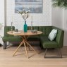 Saturn 120cm Round Dining Table & Rubix Corner Bench in Olive Green