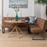 Woods Saturn 120cm Round Dining Table & Rubix Corner Bench in Tan