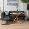 Saturn 120cm Round Dining Table & Rubix Corner Bench in Grey
