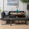 Saturn 120cm Round Dining Table & Rubix Corner Bench With Low Bench in Grey