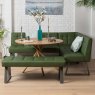 Saturn 120cm Round Dining Table & Rubix Corner Bench With Low Bench in Olive Green
