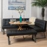 Saturn 120cm Round Dining Table & Rubix Corner Bench With Low Bench in Black