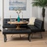 Woods Saturn 120cm Round Dining Table & Rubix Corner Bench With Low Bench in Black