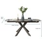 Woods Saturn Motion Table 130-190cm in Dark Grey