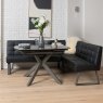 Woods Saturn 130-190cm Motion Table Dark Grey & Rubix Corner Bench in Black