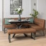 Saturn 130-190cm Motion Table Dark Grey & Rubix Corner Bench With Low Bench in Tan