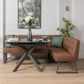 Woods Saturn 130-190cm Motion Table Dark Grey & Rubix Corner Bench With Low Bench in Tan