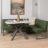 Woods Saturn 130-190cm Motion Table White & Rubix Corner Bench in Olive Green