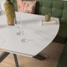 Woods Saturn 130-190cm Motion Table White & Rubix Corner Bench in Olive Green