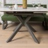 Woods Saturn 130-190cm Motion Table White & Rubix Corner Bench in Olive Green