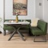 Woods Saturn 130-190cm Motion Table White & Rubix Corner Bench in Olive Green