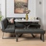 Saturn 130-190cm Motion Table White & Rubix Corner Bench With Low Bench in Grey