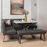 Woods Saturn 130-190cm Motion Table White & Rubix Corner Bench With Low Bench in Grey