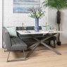 Woods Saturn 150cm Dining Table White & Rubix Corner Bench in Grey