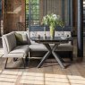 Woods Saturn 130-190cm Motion Table Dark Grey & Sonoma Corner Bench in Putty