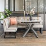 Woods Saturn 130-190cm Motion Table White & Sonoma Corner Bench in Putty