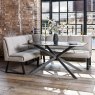 Woods Saturn 150cm Dining Table White & Sonoma Corner Bench in Putty