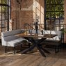Jupiter Dining Set - Dark Oak - With RHF Corner Bench in Light Grey