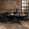 Woods Jupiter Dining Set - Dark Oak - With RHF Corner Bench & Low Bench in Black