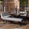 Woods Jupiter Dining Set - Dark Oak - With RHF Corner Bench & Low Bench in Light Grey