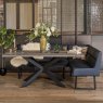 Woods Jupiter Dining Set - Faux Concrete - With LHF Corner Bench & Low Bench in Blue